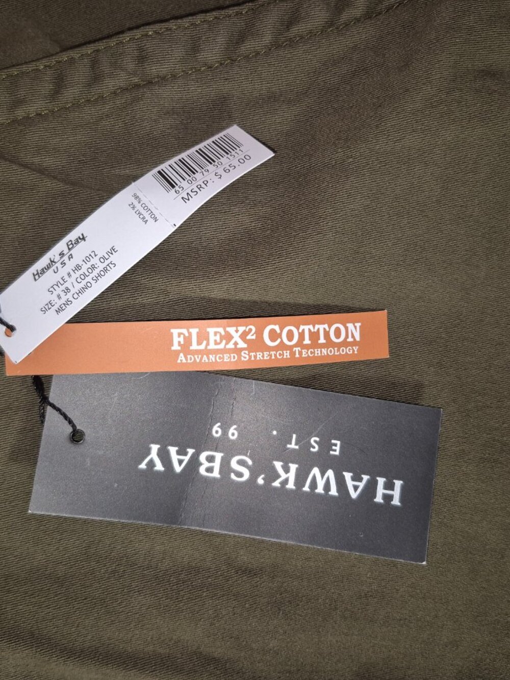 HAWK'S BAY Mens Chino Shorts Size 38 Flex Stretch Technology NWT - Picture 2 of 11